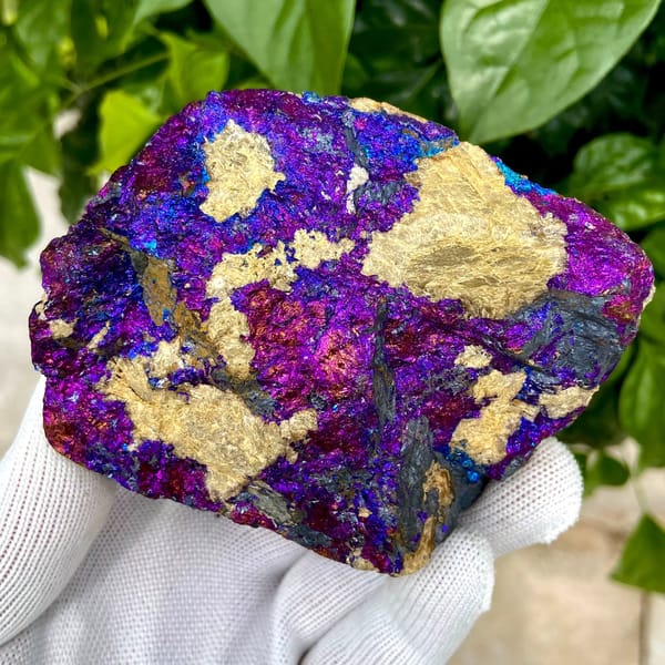 Slab of iridescent purple-and-blue bornite from Yunnan, China, view 2 of 9
