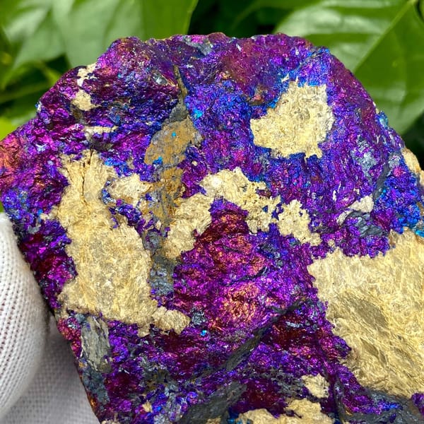 Slab of iridescent purple-and-blue bornite from Yunnan, China, view 3 of 9