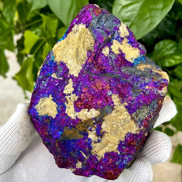 Slab of iridescent purple-and-blue bornite from Yunnan, China, view 4 of 9