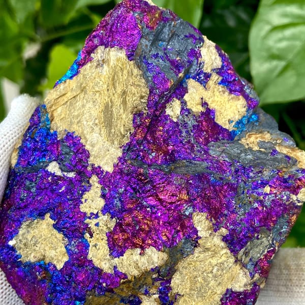 Slab of iridescent purple-and-blue bornite from Yunnan, China, view 8 of 9