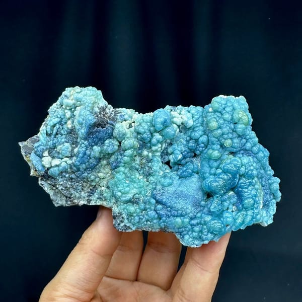 Turquoise-blue botryoidal gibbsite plate from Yunnan, China