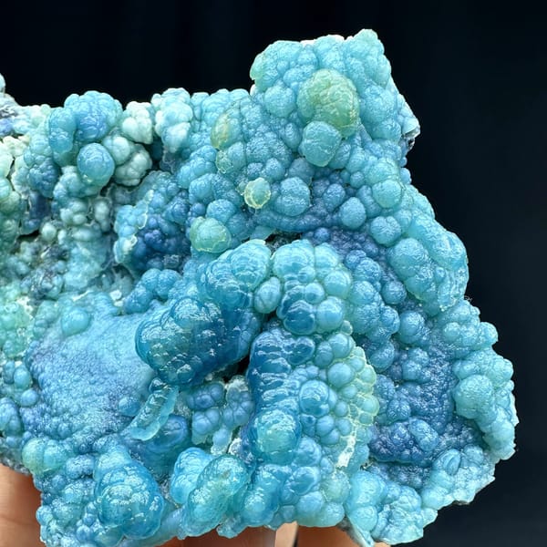 Turquoise-blue botryoidal gibbsite plate from Yunnan, China, view 2 of 6