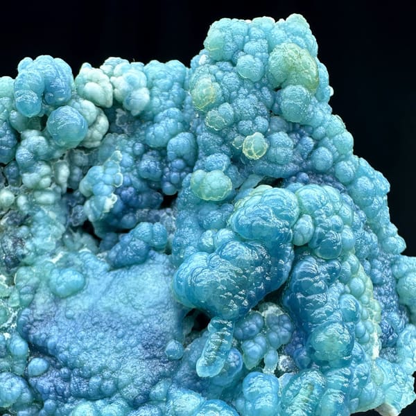Turquoise-blue botryoidal gibbsite plate from Yunnan, China, view 3 of 6
