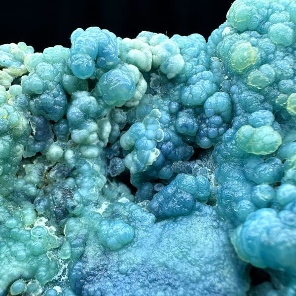 Turquoise-blue botryoidal gibbsite plate from Yunnan, China, view 4 of 6