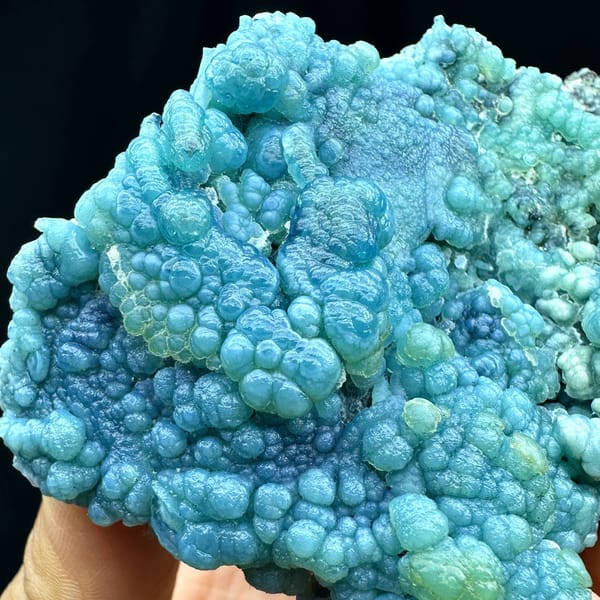 Turquoise-blue botryoidal gibbsite plate from Yunnan, China, view 5 of 6