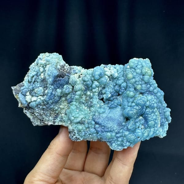 Turquoise-blue botryoidal gibbsite plate from Yunnan, China, view 6 of 6