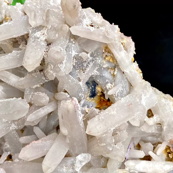 Plate of pale quartz prisms over botryoidal hematite from Inner Mongolia, China, view 8 of 9