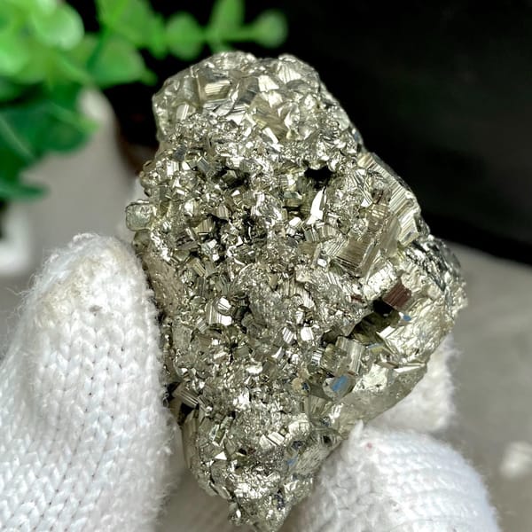 Bright pyrite cubes with black marmatite crystals from Peru, view 8 of 9