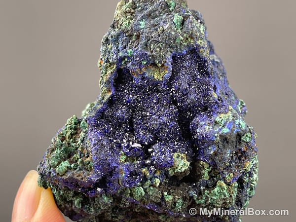 Azurite with Malachite — Locality Unconfirmed — view 2