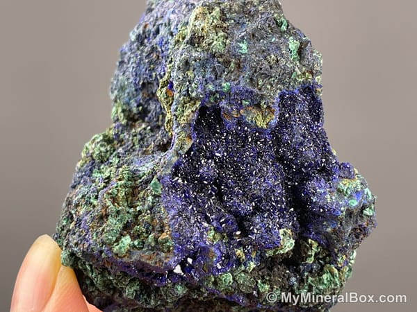 Azurite with Malachite — Locality Unconfirmed — view 3