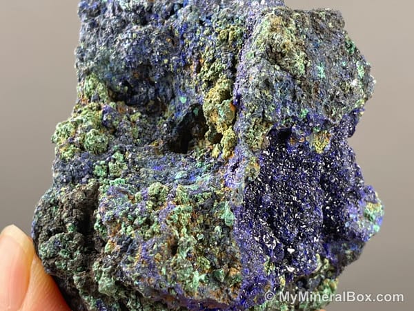 Azurite with Malachite — Locality Unconfirmed — view 4