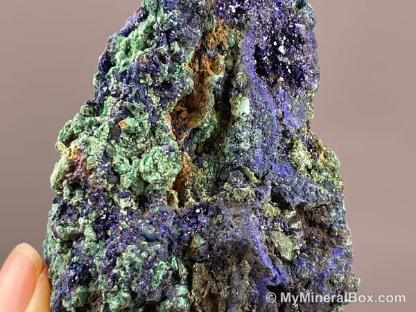 Azurite with Malachite — Locality Unconfirmed — view 5