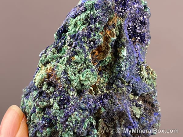 Azurite with Malachite — Locality Unconfirmed — view 6