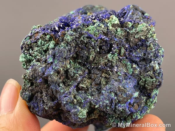 Azurite with Malachite — Locality Unconfirmed — view 9