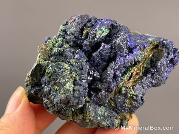 Azurite with Malachite/Chrysocolla — Locality Unconfirmed — view 2