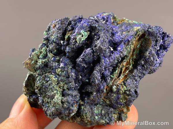 Azurite with Malachite/Chrysocolla — Locality Unconfirmed — view 3