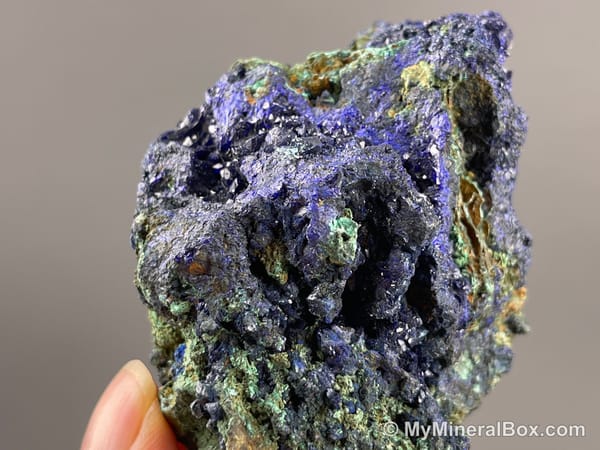 Azurite with Malachite/Chrysocolla — Locality Unconfirmed — view 4