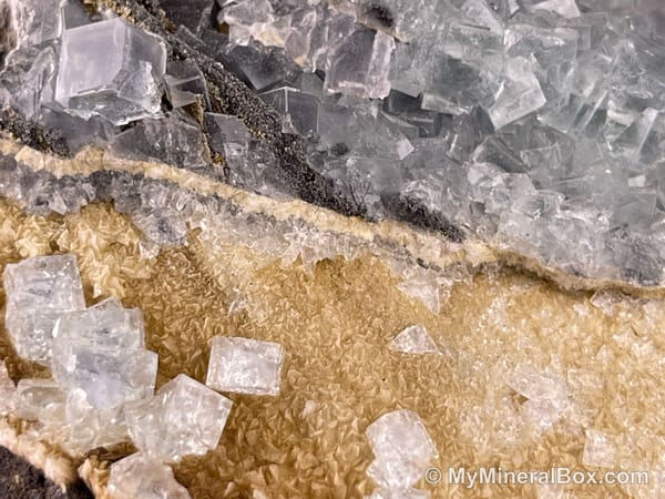 Colorless Fluorite on Quartz Matrix — Fujian, China — view 5