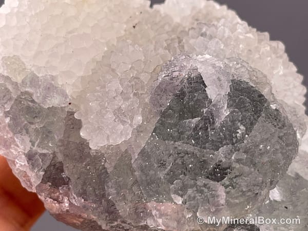 Drusy Quartz on Fluorite — Fujian, China — view 4