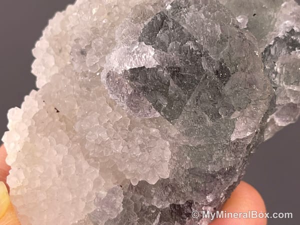 Drusy Quartz on Fluorite — Fujian, China — view 6