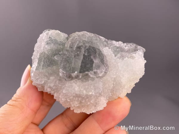 Drusy Quartz on Fluorite — Fujian, China — view 8