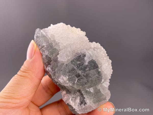 Drusy Quartz on Fluorite — Fujian, China — view 9