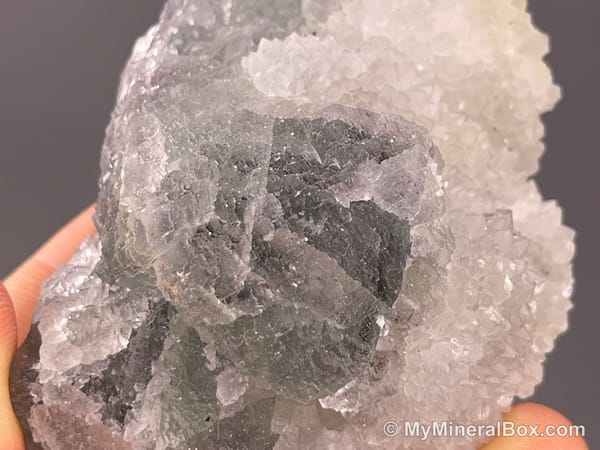 Drusy Quartz on Fluorite — Fujian, China — view 10