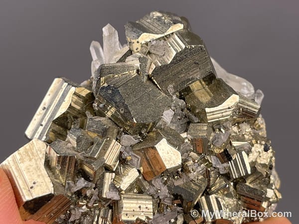 Pyrite with Quartz and Possible Calcite — Peru — view 2