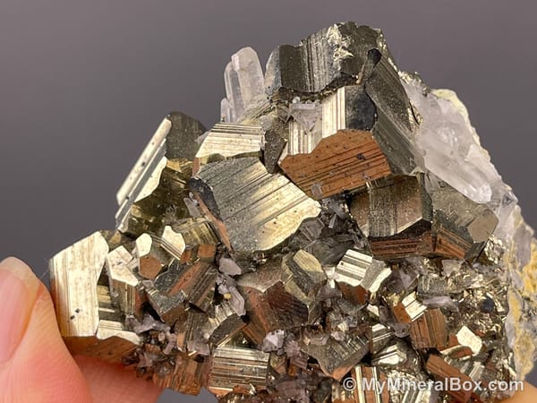 Pyrite with Quartz and Possible Calcite — Peru — view 4