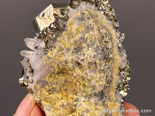 Pyrite with Quartz and Possible Calcite — Peru — view 7