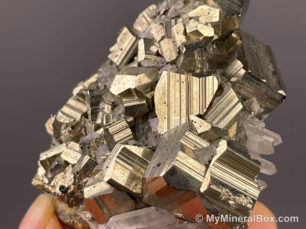 Pyrite with Quartz and Possible Calcite — Peru — view 8