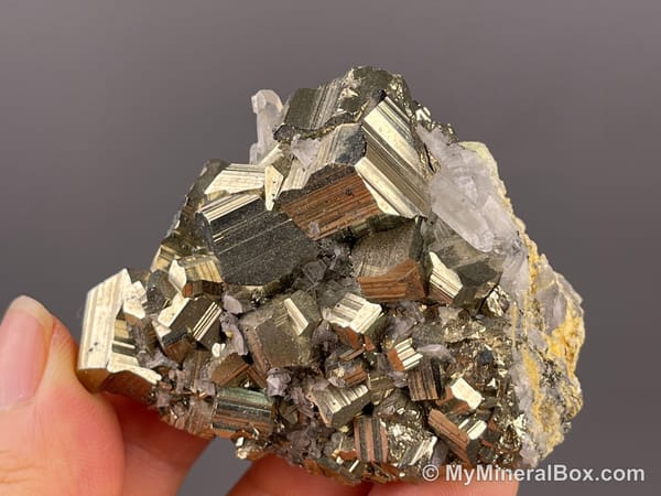 Pyrite with Quartz and Possible Calcite — Peru — view 10