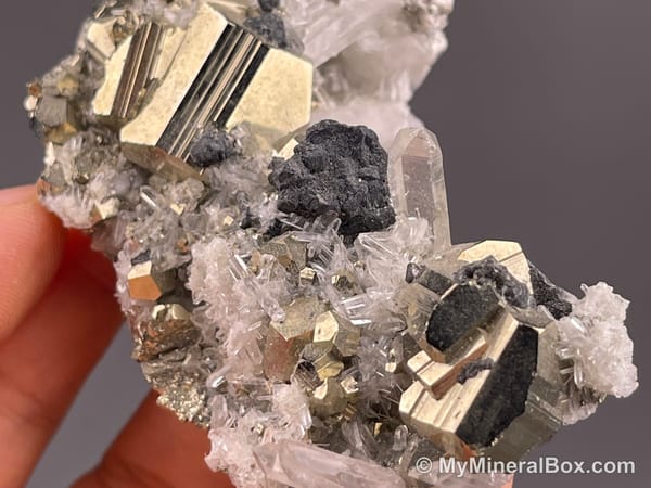 Quartz with Pyrite — Peru — view 7