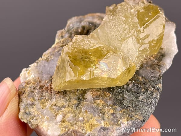 Yellow Calcite — Daye Area, Hubei, China — view 2
