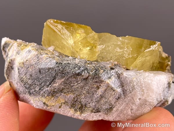 Yellow Calcite — Daye Area, Hubei, China — view 3