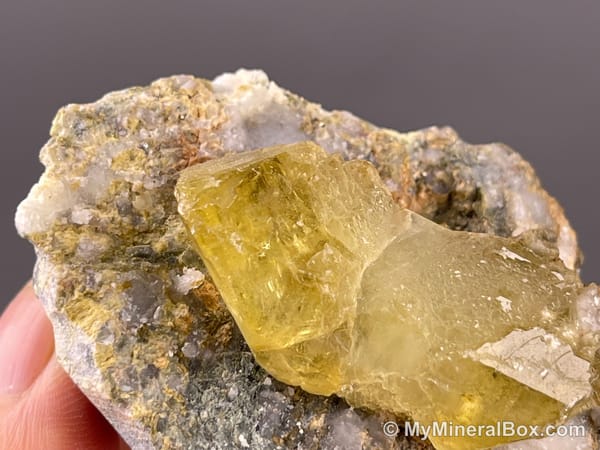 Yellow Calcite — Daye Area, Hubei, China — view 4