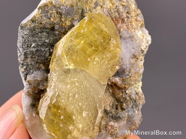 Yellow Calcite — Daye Area, Hubei, China — view 5