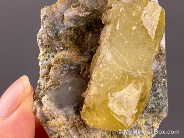 Yellow Calcite — Daye Area, Hubei, China — view 8