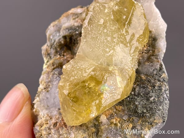 Yellow Calcite — Daye Area, Hubei, China — view 9