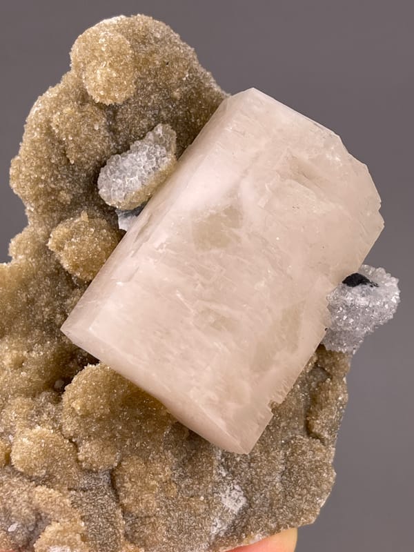 Calcite from Fujian, China: close view of pale rectangular face.