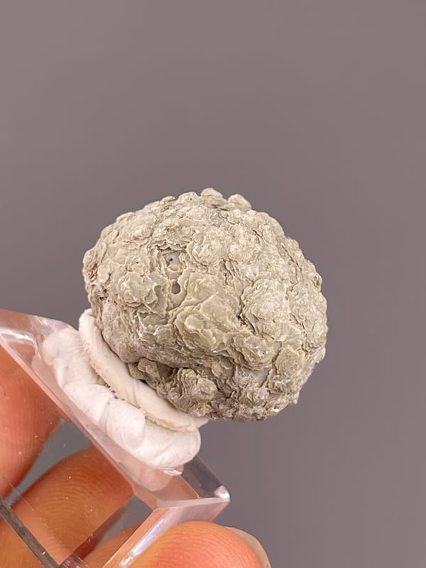 Calcite from Huanggangliang, Inner Mongolia, China: top view of folded pale green growths.