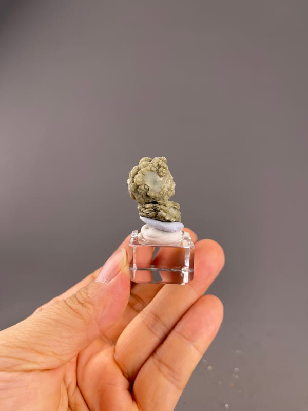 Calcite from Huanggangliang, Inner Mongolia, China: whole reverse with pale center visible in the upper cluster.