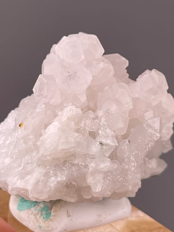 Calcite specimen from Longyan, Fujian, China displaying pale pink blocky calcite cluster