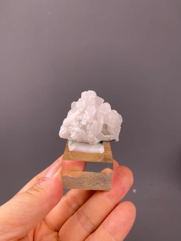 Calcite specimen from Longyan, Fujian, China, characterized by pale pink blocky calcite cluster