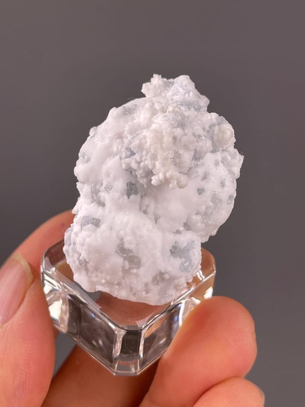 Celestine specimen from Yunnan, China presenting white botryoidal crystalline coating