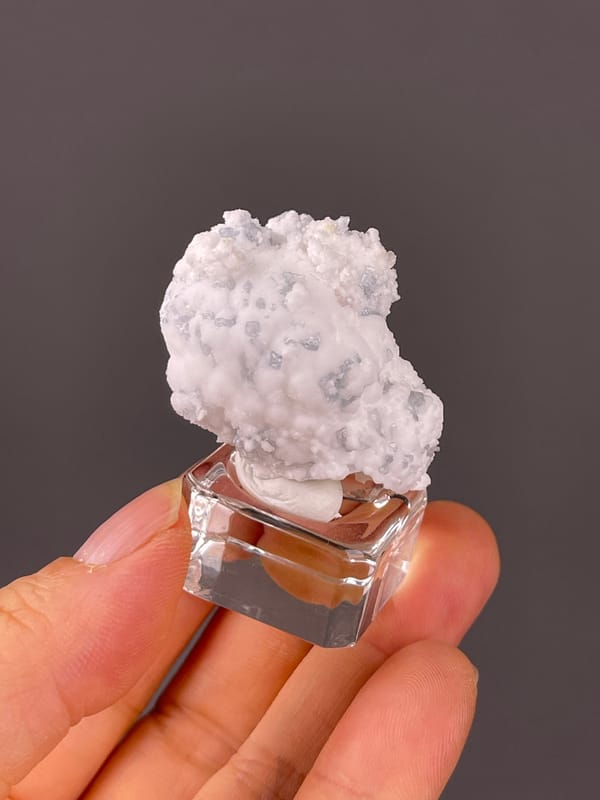 Celestine specimen from Yunnan, China, characterized by white botryoidal crystalline coating