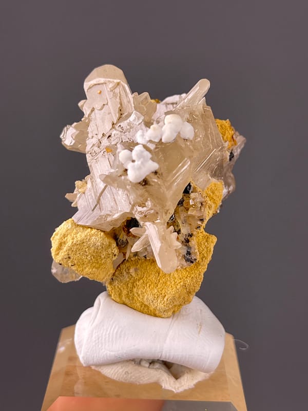 Cerussite specimen from Iran showing colorless striated prisms