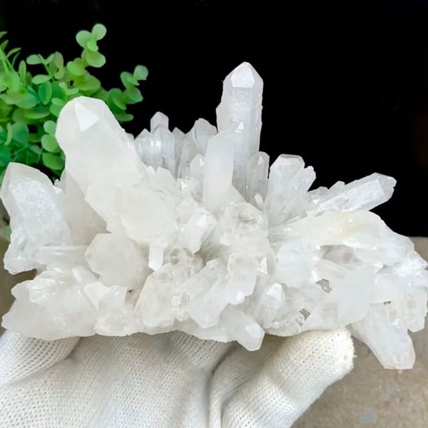 Cluster of clear quartz points from Shangbao, Hunan, China
