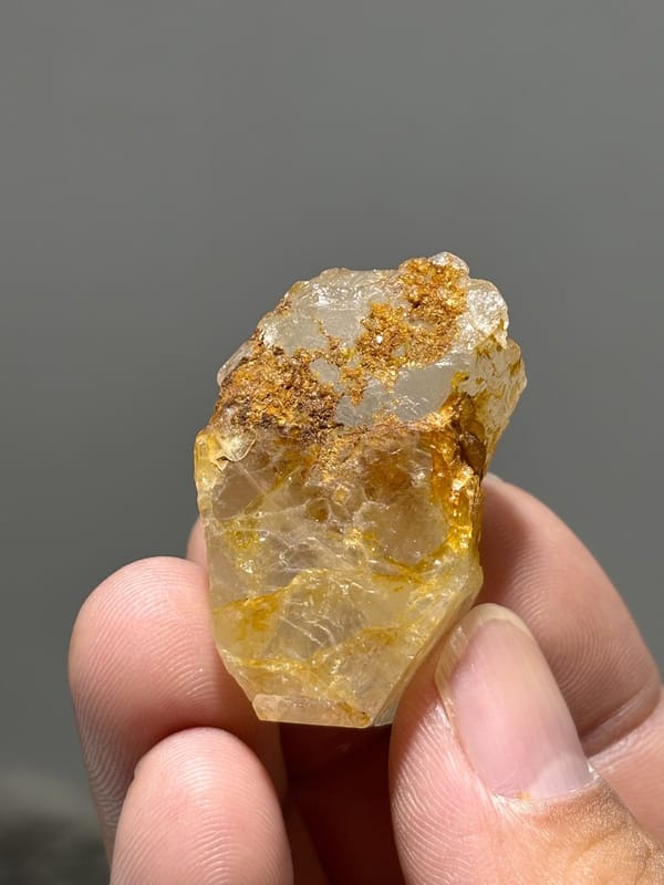 Pair of colourless gel-flower aquamarine crystals from Xuebaoding, Sichuan, China, view 6 of 6