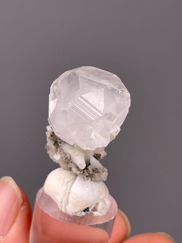 Calcite specimen from Hubei, China highlighting colorless complex calcite crystal